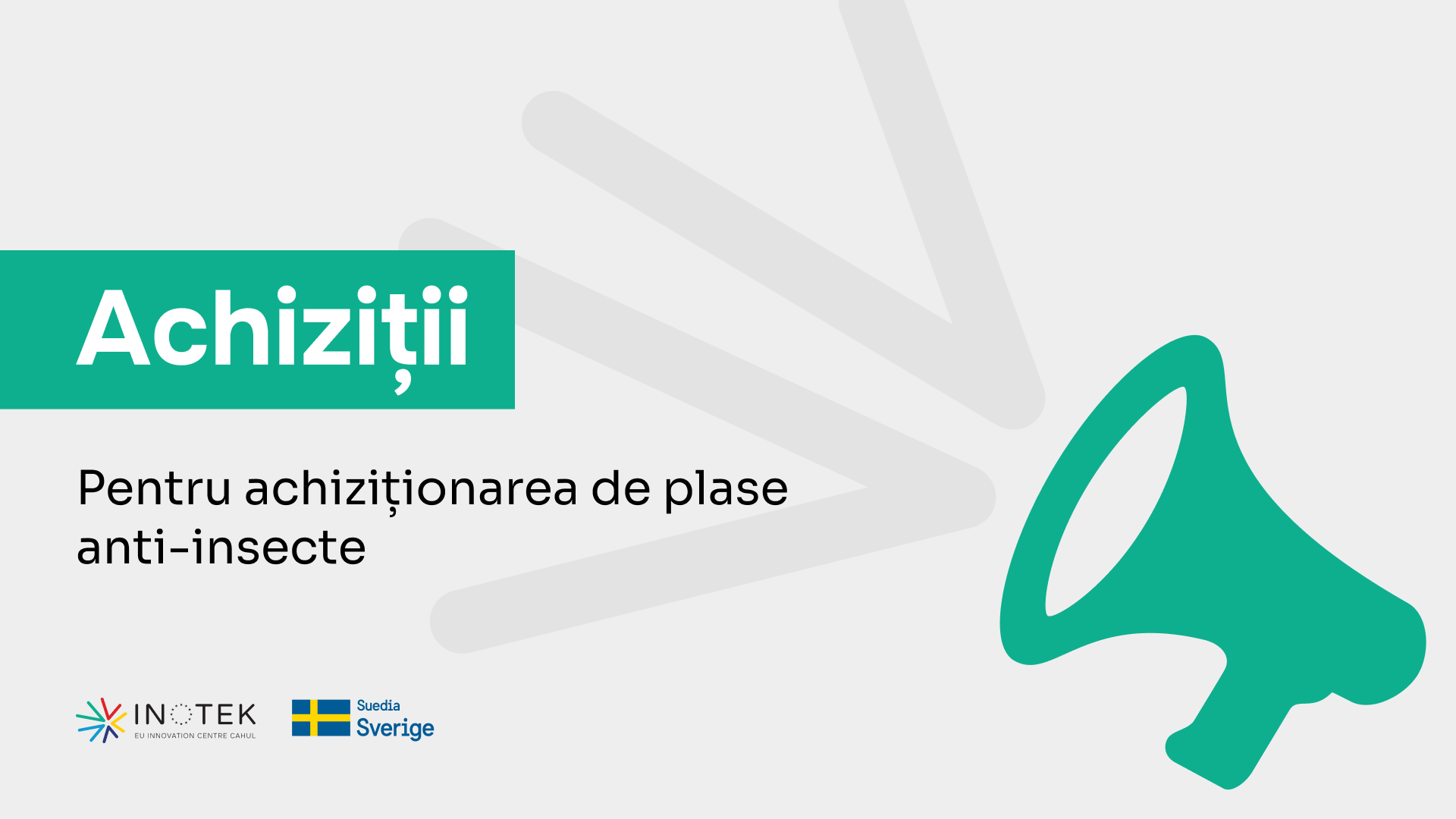 FUNDAȚIA INOTEK anunță CONCURS    pentru achiziționarea de plase anti-insecte