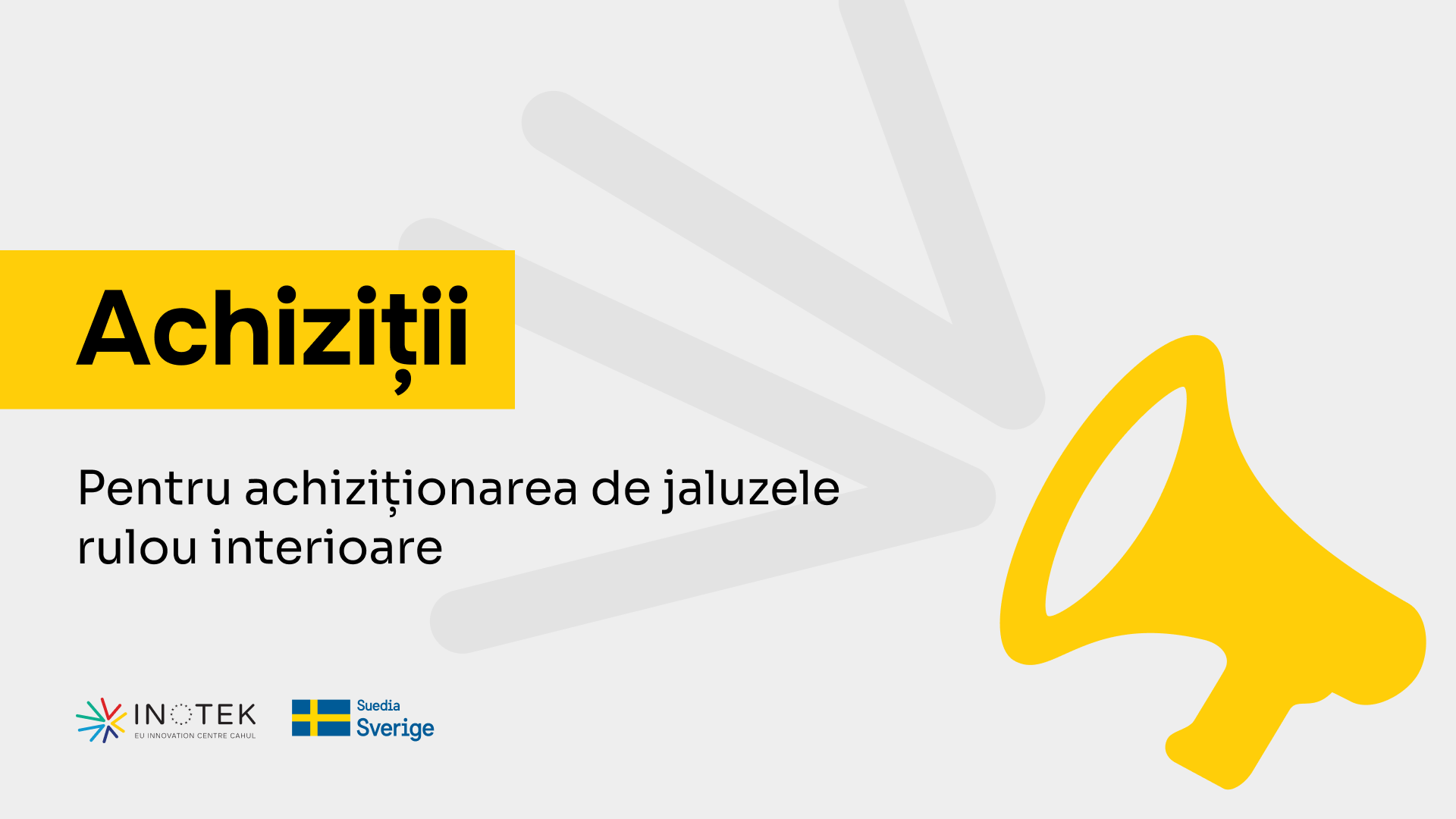 FUNDAȚIA INOTEK anunță CONCURS    pentru achiziționarea de jaluzele rulou interioare 