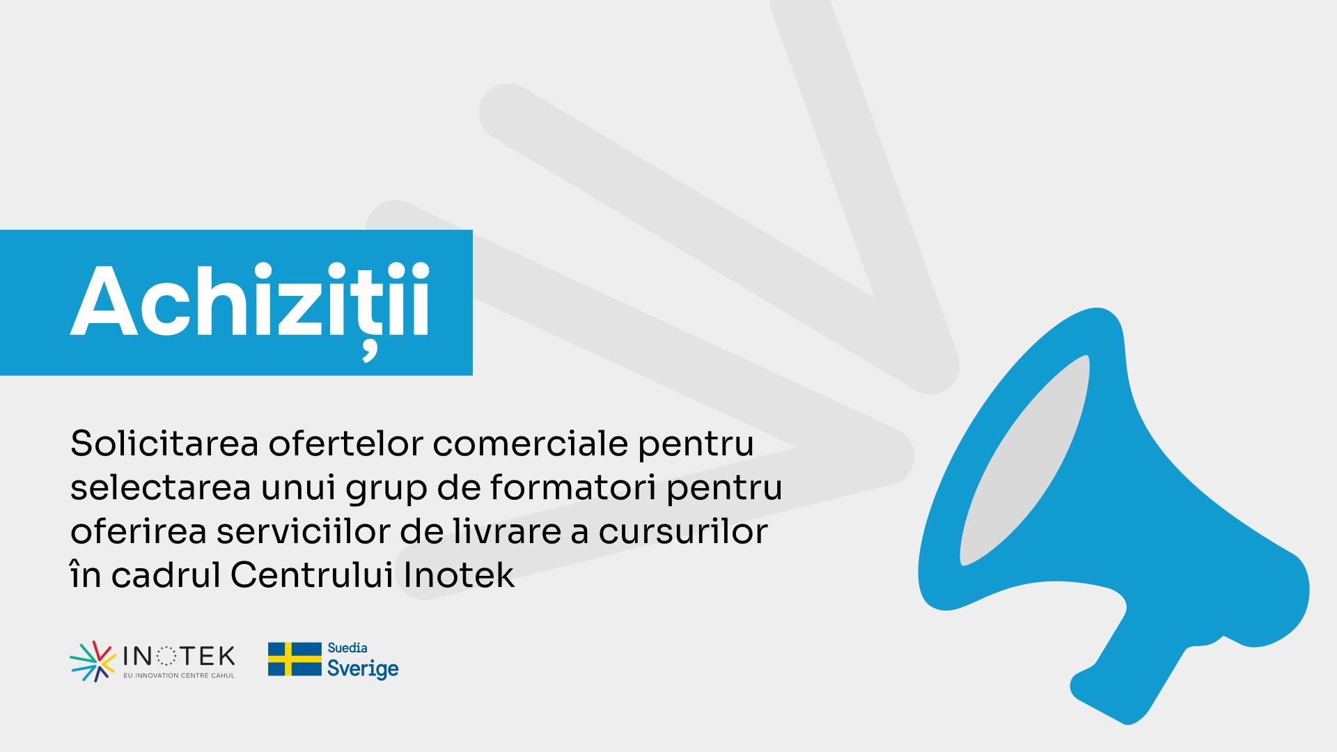 Запрос коммерческих предложений  для отбора группы тренеров по оказанию услуг по проведению обучающих курсов в Центре Inotek