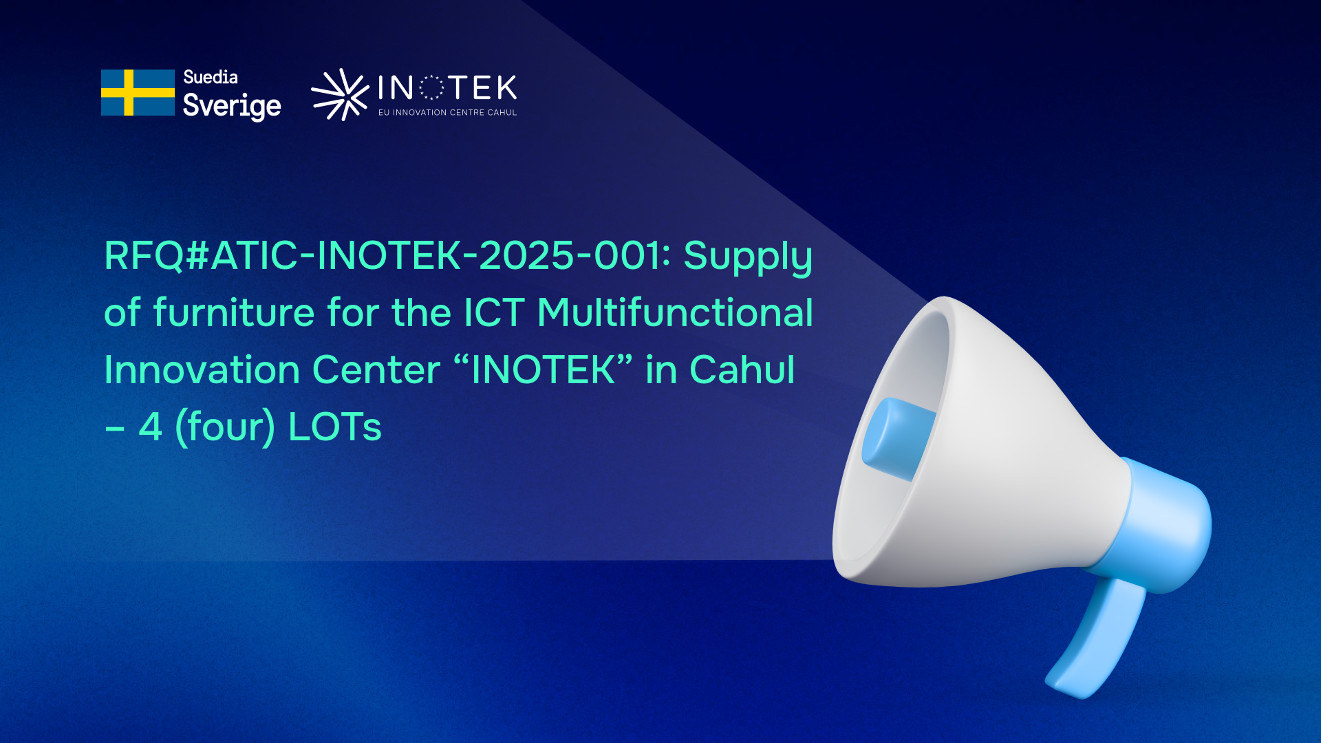 RFQ#ATIC-INOTEK-2025-001: Furnizarea de mobilier pentru Centrul Multifuncțional de Inovare TIC „INOTEK” din Cahul – 4 (patru) LOTURI