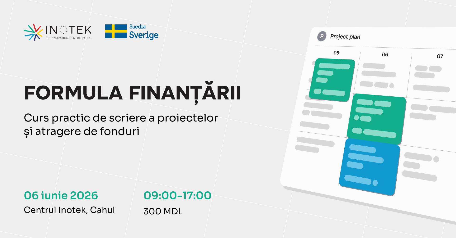 FORMULA FINANȚĂRII: Curs practic de scriere a proiectelor și atragere de fonduri 
